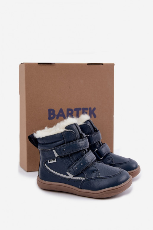 Odiniai vaikiški sniego batai Barefoot Bartek 8401456 tamsiai mėlynos spalvos
