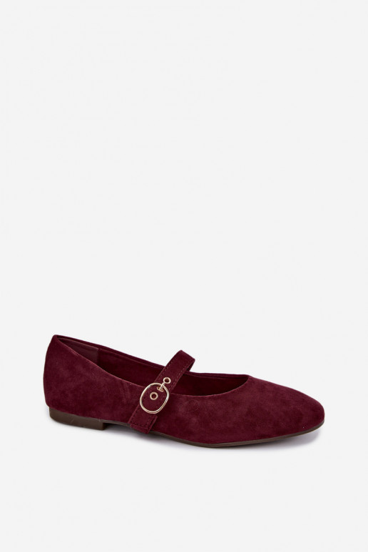 Balerinos Mary Jane stiliaus bordo spalvos Nolenne
