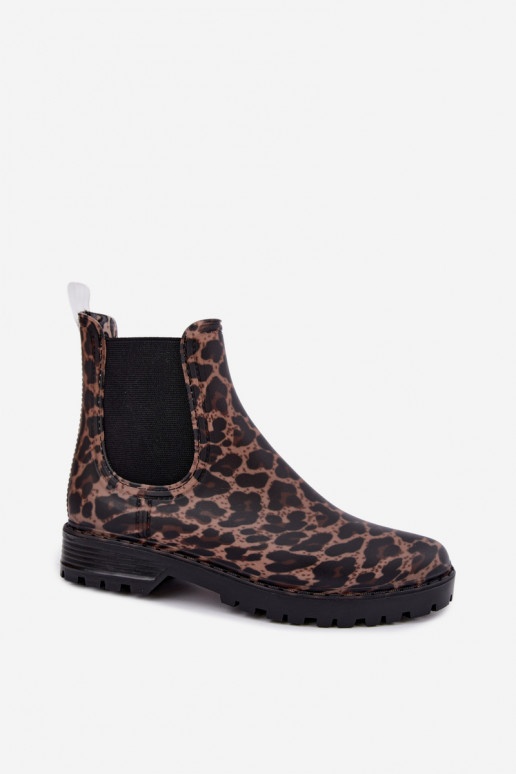 Guminiai batai MoteriškassuElastycznymi INstaĮkami su leopardo kailio raštais Ciariel