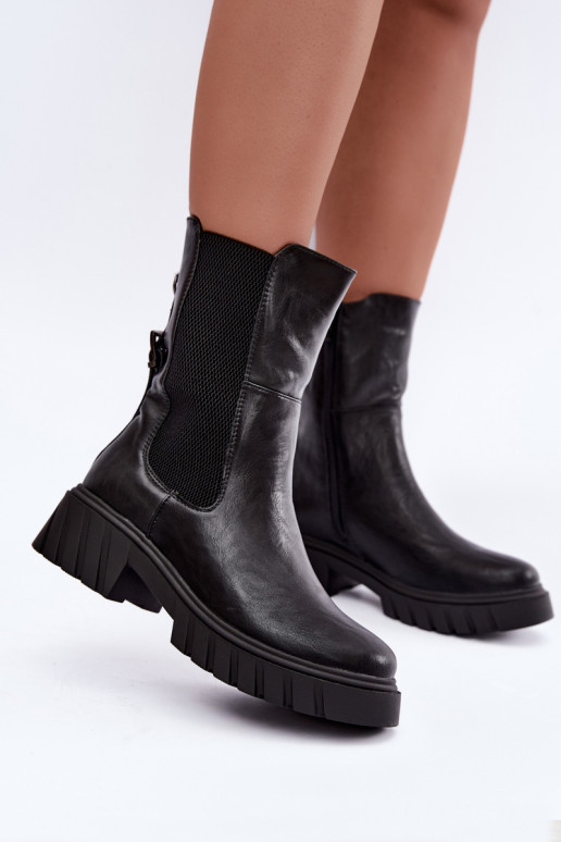 Pašiltinti stilingi moteriški aulinukai juodos spalvos
