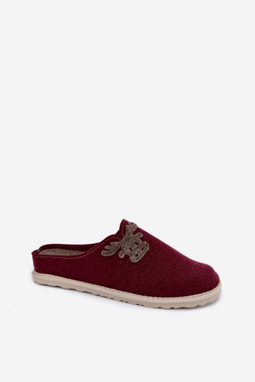 Moteriškos šlepetės su elniukais Inblu CS000049 bordo spalvos