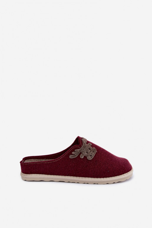 Moteriškos šlepetės su elniukais Inblu CS000049 bordo spalvos
