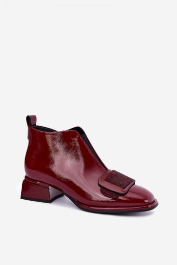 lakuoti pašiltinti aulinukai Klocke Artiker 59C0107 bordo spalvos