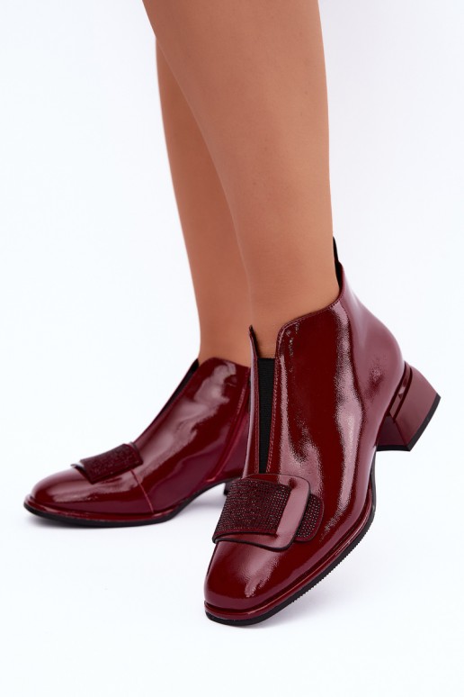 lakuoti pašiltinti aulinukai Klocke Artiker 59C0107 bordo spalvos