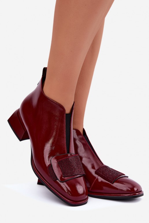 lakuoti pašiltinti aulinukai Klocke Artiker 59C0107 bordo spalvos
