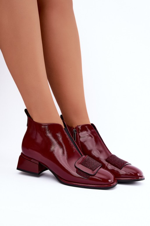 lakuoti pašiltinti aulinukai Klocke Artiker 59C0107 bordo spalvos
