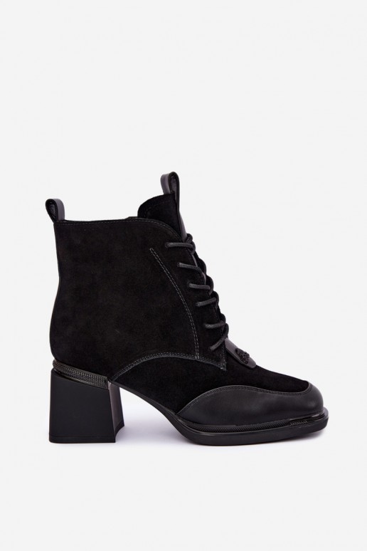 suvarstomi pašiltinti aulinukai iš dirbtinės zomšos Artiker 59C0116 juodos spalvos