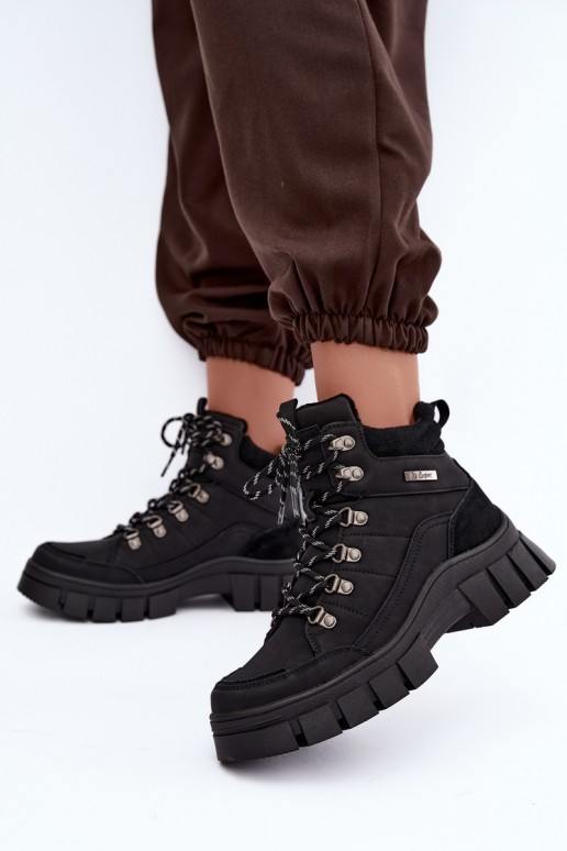 pašiltinti moteriški batai Lee Cooper LCJ-26-31-4580 juodos spalvos