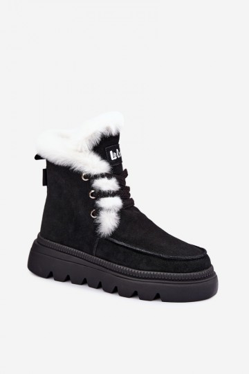moteriški sniego batai iš dirbtinės zomšos Lee Cooper LCJ-25-01-3737 juodos spalvos