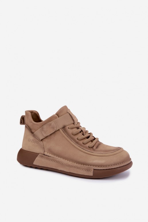 pašiltinti aulinukai iš natūralios odos Lee Cooper LCJ-26-19-4603 chaki spalvos