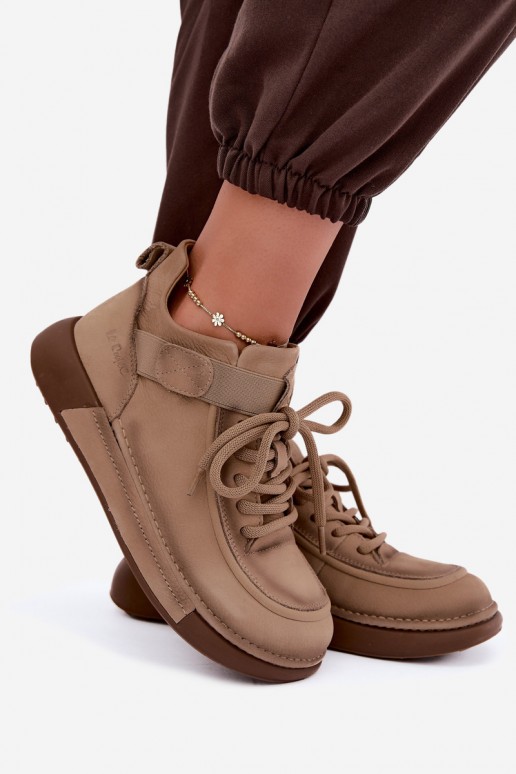 pašiltinti aulinukai iš natūralios odos Lee Cooper LCJ-26-19-4603 chaki spalvos