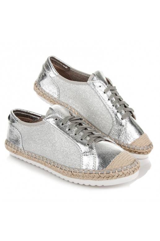 Tekstilinės pilkų ir sidabro atspalvių espadrilės HSYFA11S