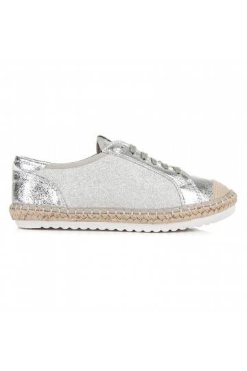 Tekstilinės pilkų ir sidabro atspalvių espadrilės HSYFA11S 2