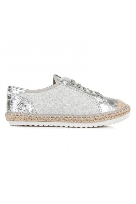 Tekstilinės pilkų ir sidabro atspalvių espadrilės HSYFA11S