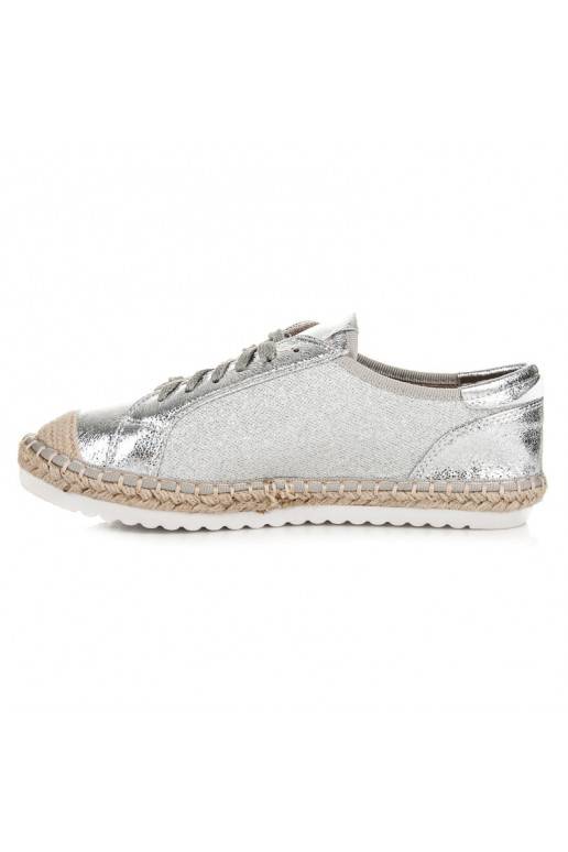 Tekstilinės pilkų ir sidabro atspalvių espadrilės HSYFA11S