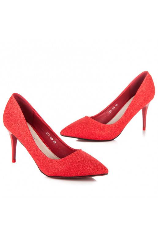 Blizgantys šventiški raudonos spalvos aukštakulniai LEI-139R  - 4 Blizgantys šventiški raudonos spalvos aukštakulniai LEI-139R  - 4