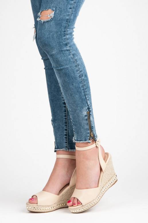 Smėlio spalvos platforminės basutės VICES su kniedėmis 2084-14BE  - 2 Smėlio spalvos platforminės basutės VICES su kniedėmis 2084-14BE  - 2