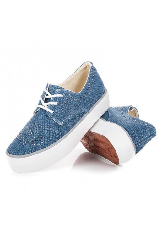 Mėlynos spalvos storapadžiai batai Kylie su kniedyčių ornamentais K1832001JE  - 6