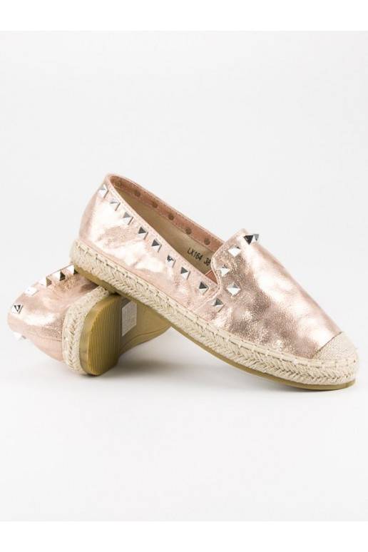 Rausvo aukso spalvos espadrilės su kniedėmis Forever Folie LX164CHA