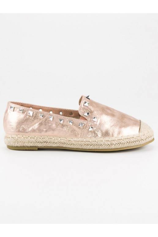 Rausvo aukso spalvos espadrilės su kniedėmis Forever Folie LX164CHA