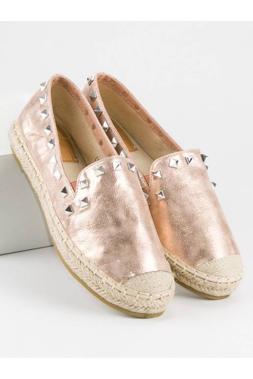 Rausvo aukso spalvos espadrilės su kniedėmis Forever Folie LX164CHA