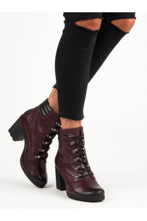 Moteriški tamsiai raudoni batai VINCEZA Lace Up 1274/5BUR