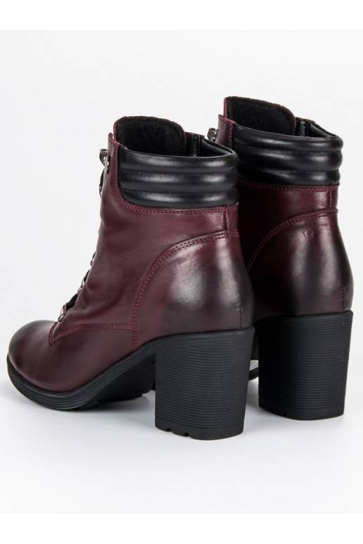 Moteriški tamsiai raudoni batai VINCEZA Lace Up 1274/5BUR