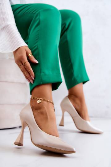 Madingi bateliai Shoes smėlio spalvos