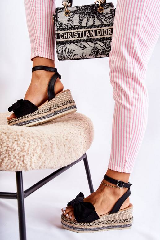 Zomšinės platforminės basutės juodos...