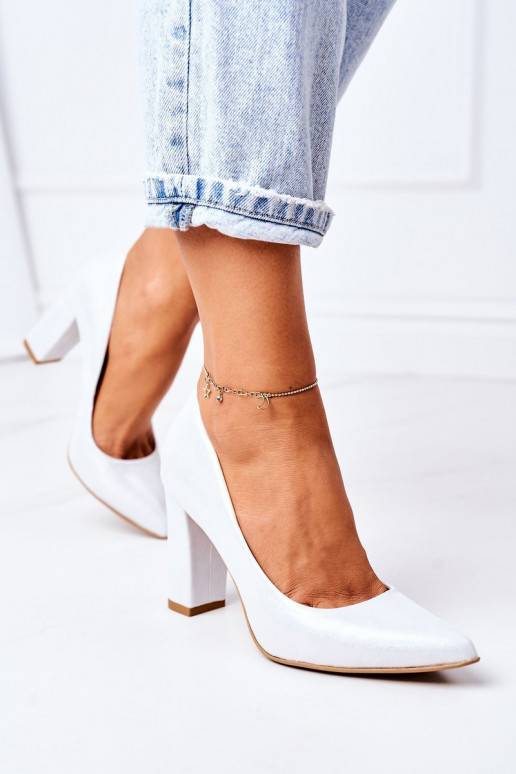 Satino medžiagos bateliai sidabro...