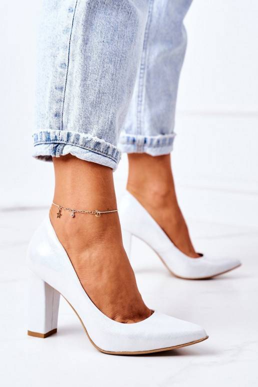 Satino medžiagos bateliai sidabro...