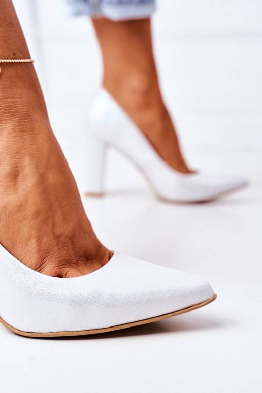 Satino medžiagos bateliai sidabro...