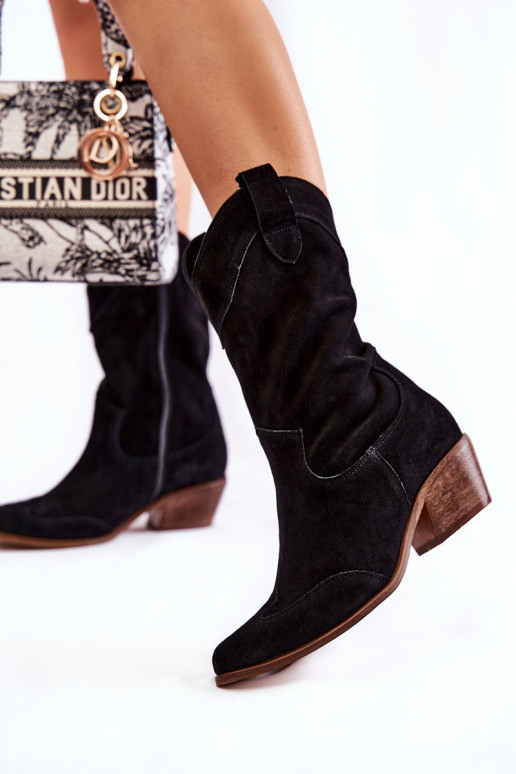 Kaubojiški zomšos ilgaauliai batai...