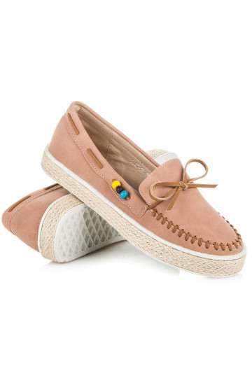 Mokasinai iš zomšos rožinės...