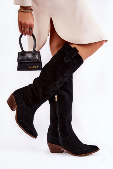 Juodi  ilgaauliai batai su... 2