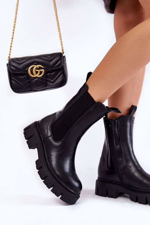 Masyvūs aulinukai su platforma juodos...