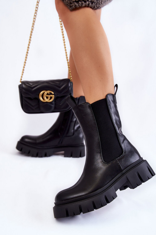 Masyvūs aulinukai su platforma juodos...