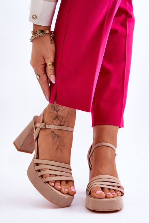 Zomšinės aukštakulnės basutės su...