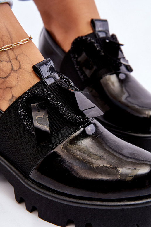 Batai juodos spalvos lako efekto su... Batai juodos spalvos lako efekto su...