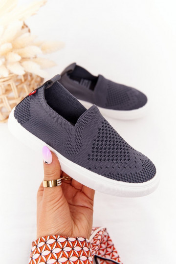 Vaikiški įsispiriamo modelio sportbačiai Slip-On Big Star pilkos spalvos