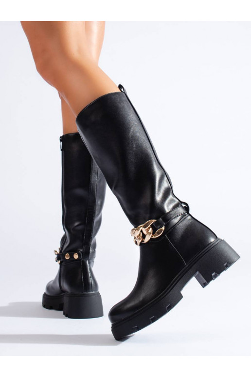 Ilgaauliai batai su grandinėle Shelovet Ilgaauliai batai su grandinėle Shelovet