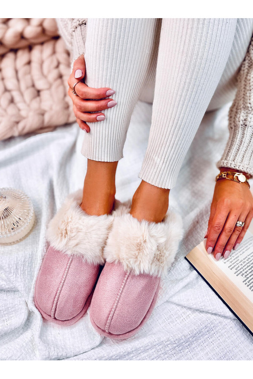 Šlepetės  su kailiuku rožinės spalvos...