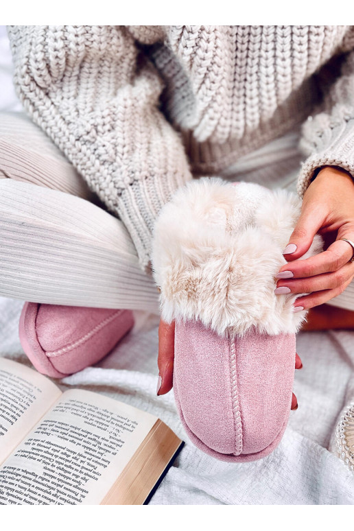 Šlepetės  su kailiuku rožinės spalvos...