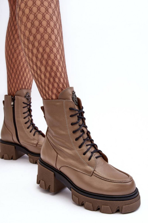 Pašiltinti aulinukai rudos spalvos Rehin