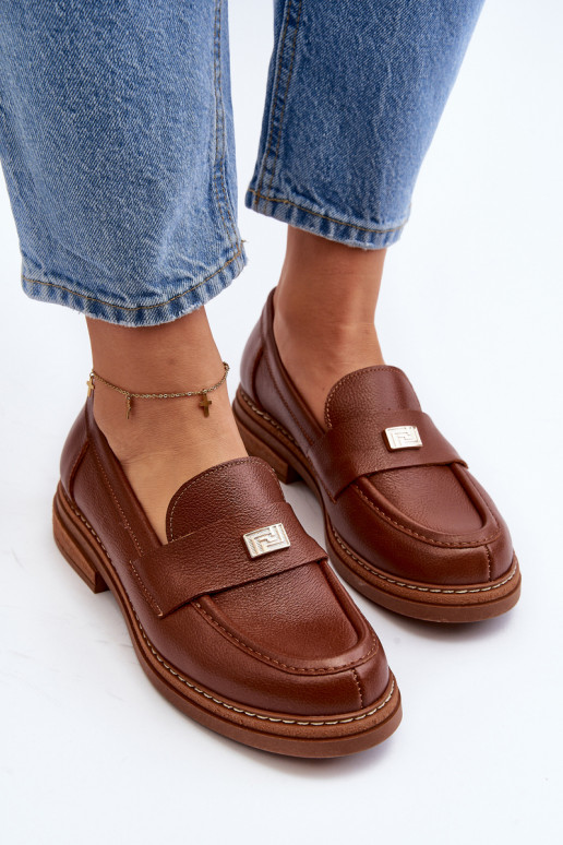 Moteriški mokasinai rudos spalvos Moteriški mokasinai rudos spalvos