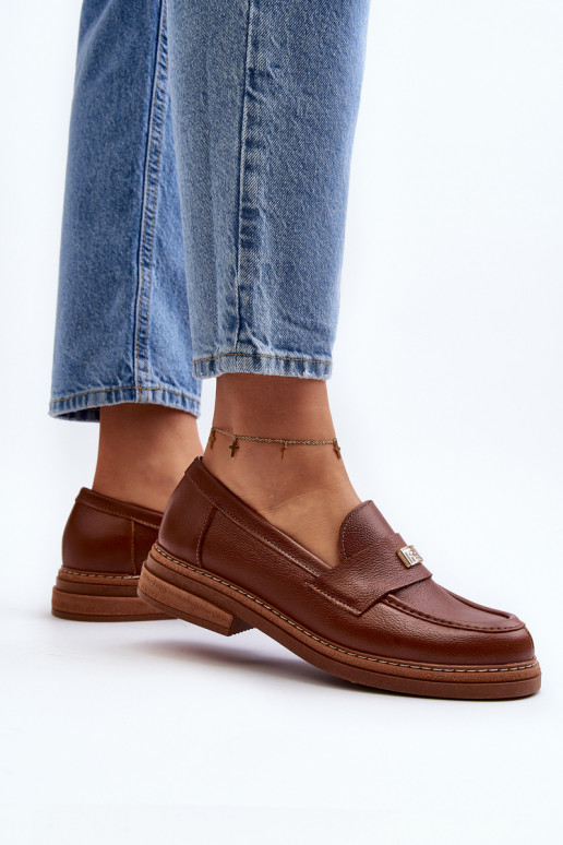 Moteriški mokasinai rudos spalvos Moteriški mokasinai rudos spalvos