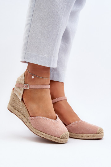 Zomšinės basutės espadrilės rožinės spalvos Raylin 2