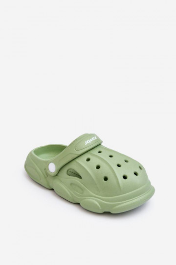 Vaikiškos Crocs tipo šlepetės žalios spalvos Cloudy 2