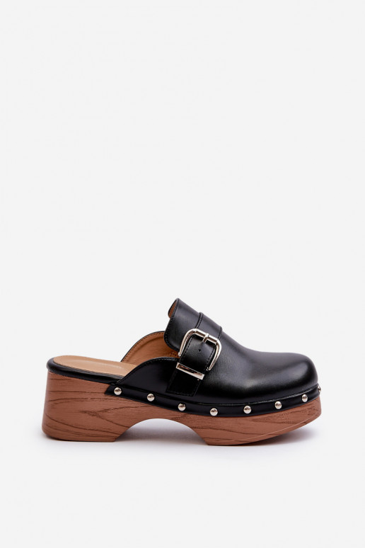 Šlepetės  su sagtimis juodos spalvos...