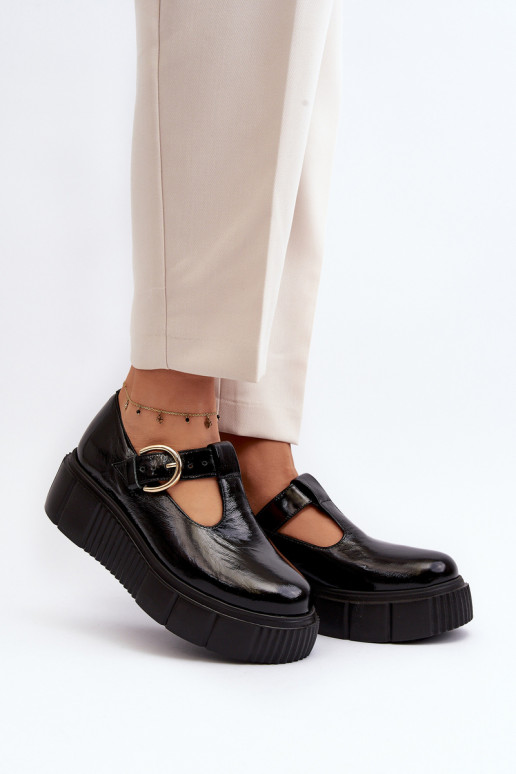 Lakuoti batai su platforma juodos... Lakuoti batai su platforma juodos...